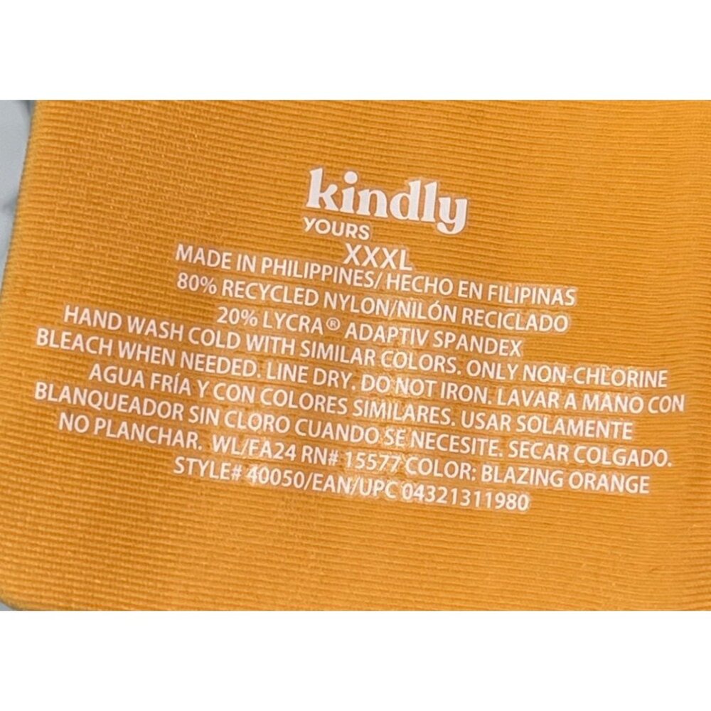 Kindly Yours Sustainable So Comfy Bra XXXL Blazing Orange Recycled Nylon - Picture 7 of 9